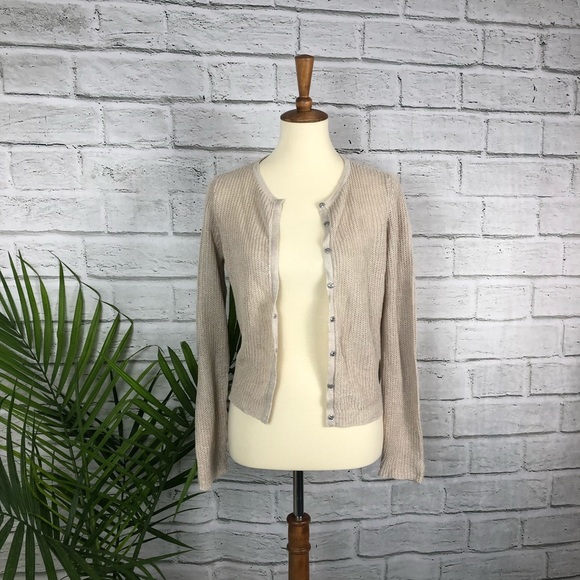 💫Eileen Fisher | Women’s Tan Snap Button Sweater - Picture 3 of 4